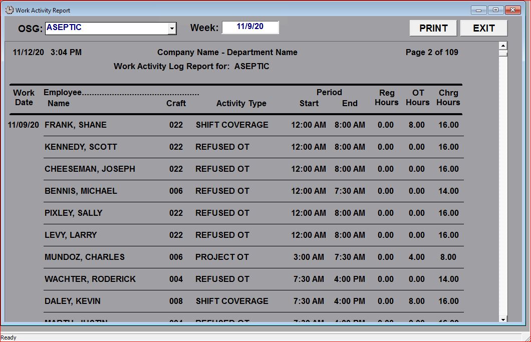 work activity